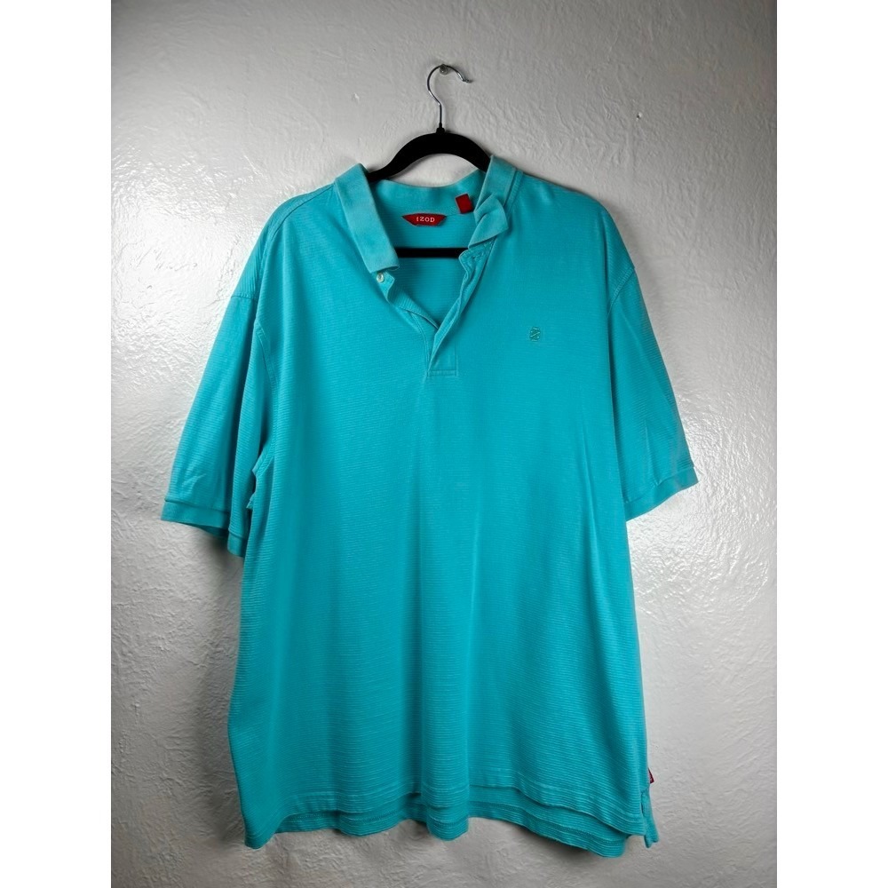 Lot of 2 IZOD Mens 2XLT Polo Shirts Turquoise Navy Golf Weekend Dad Athleisure - Picture 2 of 16